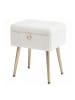SONGMICS Sitzhocker Glamor in Weiß - (B)30 x (H)50 x (T)40 cm