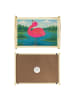 Mr. & Mrs. Panda Tablett Flamingo Stolz Design ohne Spruch in Weiß