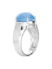 Xen Ring "Chalcedon dyed blue 925 Sterlingsilber" in Blau