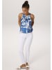 Aniston CASUAL Blusentop in wollweiß-nachtblau-blau-türkis-hellblau