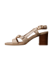 Emilie Karston Hawa-Ledersandalen mit Absatz Beige