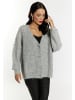 faina Damen Strickjacke Mit Perlen in Hellgrau Melange