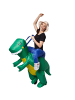tectake T-Rex/Aufblasanzug, in schwarz/grün, Gr. Einheitsgröße, Inkl. Hut