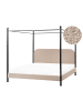 Beliani Himmelbett DANNEMOIS in Beige/Schwarz - (W) 190 x (H) 180 x (L) 211 cm