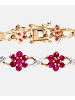 Diamant L'éternel Armband aus 375 Gelbgold mit Diamant mit Rubin Blumen-Design
