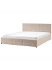 Beliani 3-tlg Doppelbett MASSOGNES in Beige/Schwarz