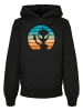 F4NT4STIC Basic Kids Hoodie Alien Peace Sign Sunset in schwarz