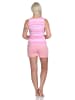 NORMANN ärmellose Schlafanzug Shorty Pyjama frohen Streifen Look - 79152 in rosa