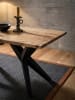 KADIMA DESIGN Esszimmertisch 180x90x76 cm Massivholz Metall Esstisch