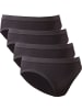 Con-ta Baumwolle, Feinripp Hüftslip 4er-Pack in schwarz