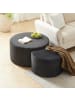 ABRIHOME 2 in 1 Couchtisch und  Ottomane 2tlg., Schwarz