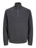Jack & Jones Strickjacke mit Viertelreißverschluss in Dark Grey Melange