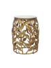 FineBuy Beistelltisch in Gold / Marmor / 40x40x46