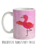 Mr. & Mrs. Panda Trinkbecher Flamingo Yoga ohne Spruch in Aquarell Pink