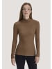 Hessnatur Hessnatur Mock-Neck Longsleeve WARM TOUCH aus Bio-Schurwolle und TENCEL™ Lyocell in camel