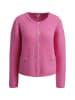 Milano Italy Strickjacke mit Rundhalsausschnitt und Fronttasche in Pink