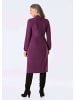 GOLDNER Kurzgröße:  Elegantes Jerseykleid mit V-Ausschnitt in aubergine