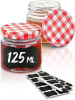 Praknu 25 Marmeladengläser Klein 125ml - Mit Etiketten & Stift - Luftdicht -