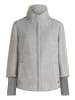 BETTY & CO Kuscheljacke mit Rippbündchen in Grau/Weiß