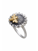 Gemshine Ringe Sonnenblume und Biene in silver coloured