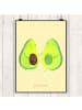 Mr. & Mrs. Panda Bild Avocado Pärchen ohne Spruch in Gelb Pastell