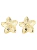 Adeliás Damen Ohrringe – Ohrstecker Blume aus Edelstahl in gold