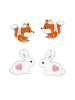 schmuck23 Ohrstecker Set Hase Fuchs 925 Silber