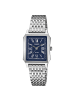 Casio Damenuhr Quarz Rechteckig Stahl/Blau
