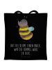 Mr. & Mrs. Panda Jutebeutel Hummel flauschig mit Spruch in Schwarz