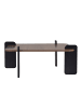 CALICOSY Couchtisch ORME in Walnuss / Schwarz - (W) 90  x (H) 35  x (L) 90  cm