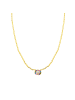Luxenter Halskette aus 925er Sterlingsilber mit  Zirkonia-Steinen 18K Gelbgold-Finish