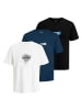 Jack and Jones 3er Pack T-Shirts JCOCONDOR Tee SS Crew Neck in Mehrfarbig