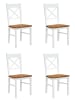 Feldmann-Wohnen Stühle 4er Set Belluno Elegante weiß lackiert / Eichefarben 43 / 44 / 93cm