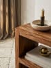 KADIMA DESIGN Couchtisch E-Cube | Sheesham Massiv, 60cm, Landhausstil, Braun in Braun
