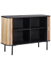 Beliani Sideboard LINDON in Braun/Schwarz - (W) 120 x (H) 81 x (L) 40 cm