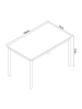 en.casa Esstisch Lindesberg in Grau (B)120cm (T)70cm