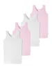 Schiesser Unterhemd / Tanktop Kids Girls 95/5 Organic Cotton in Weiß / Rosa