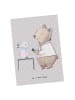 Mr. & Mrs. Panda Postkarte Tierarzt Herz ohne Spruch in Grau Pastell