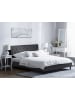 Beliani Doppelbett SAVERNE in Grau/Dunkler Holzfarbton - (W) 197 x (H) 100 x (L) 228 cm