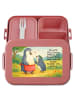 Mr. & Mrs. Panda Snackbox Pinguin mit Kind Design mit Spruch in Rot Pastell