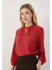 More & More edles, lockeres 3/4 Arm Blusenshirt, Materialmix in samba orange