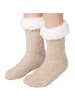 tectake Gemusterte Socken für die Weihnachtszeit, beige