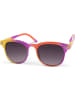 styleBREAKER Nerd Sonnenbrille in Gelb-Pink-Orange / Grau Verlauf