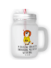 Mr. & Mrs. Panda Glas Löwe Astrologie mit Spruch in Transparent