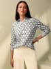 Heine Druck-Bluse in grau-champagner-bedruckt