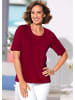 GOLDNER Kurzgröße:  Basic Baumwollshirt mit kurzem Arm in dunkelrot