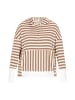 Usha Women Plus Size Hoodie in brown stripe