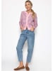SASSYCLASSY Gestreifte Strickjacke mit Volants Set in Blau-Rosa
