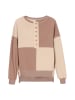 Swirly Women Sweatshirt in Beige Brown