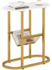 COSTWAY Beistelltisch 2-stufig oval in Gold
